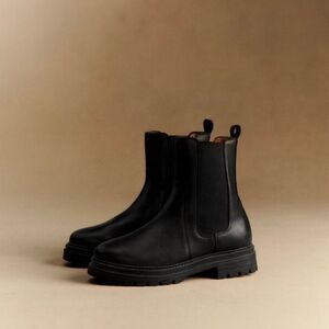 Sezane Lena Low Chelsea Boots Black Size 11